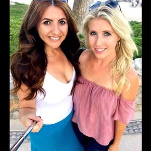 Nordstrom Off The Shoulder Cropped Dusty Rose Top